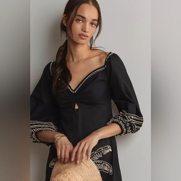 FARM Rio Sweetheart Cutout Beaded Midi Dress NWT - Picture 3 of 12